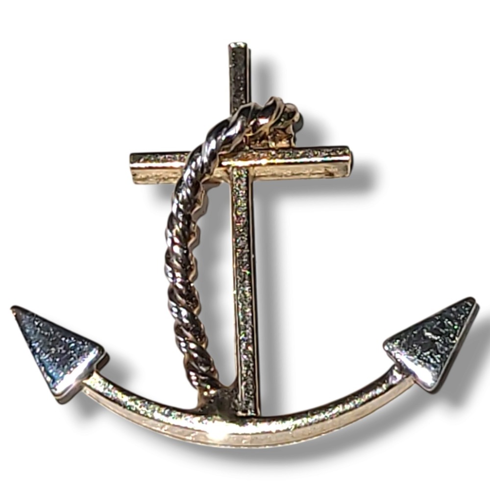 Vintage 14K GF PPC Princess Pride Creations 2-Tone Mariner's Cross Anchor Charm